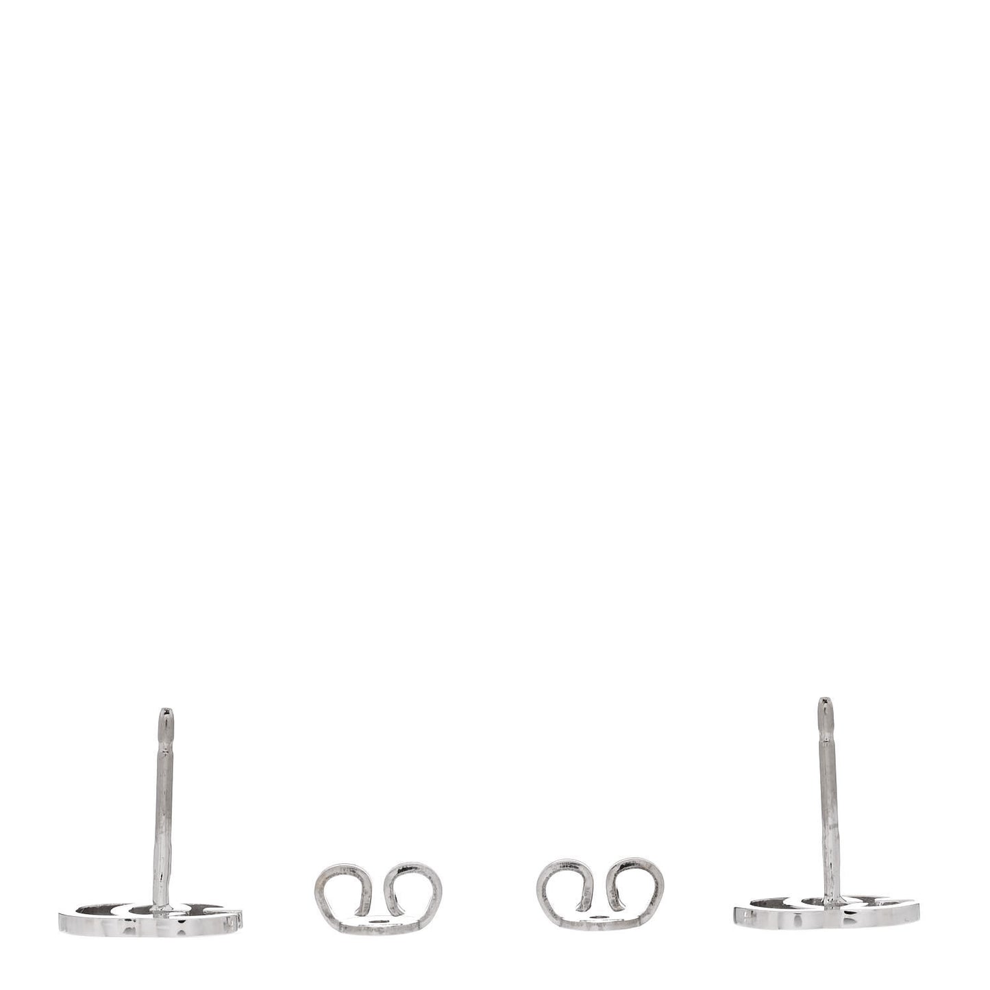 18K White Gold Running G Stud Earrings