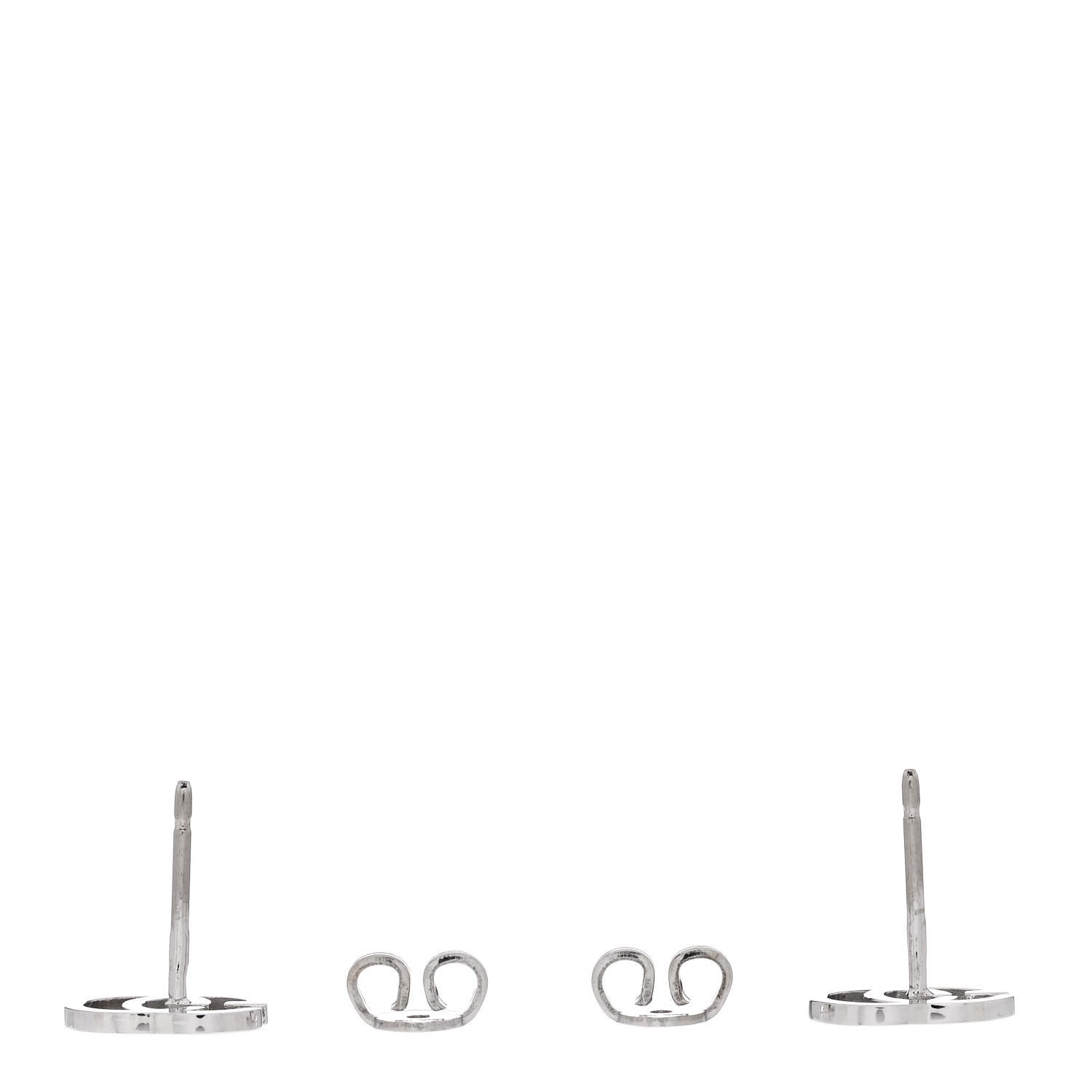 Gucci 18K White Gold Running G Stud Earrings 3 of 5
