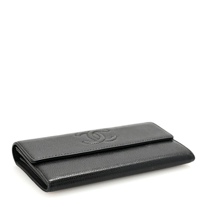 Chanel Caviar Timeless CC Large Gusset Flap Wallet Black 4 of 9