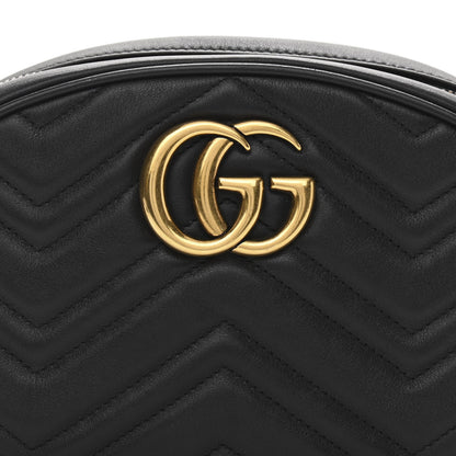 Gucci Calfskin Matelasse GG Marmont Belt Bag 95 38 Black 8 of 10