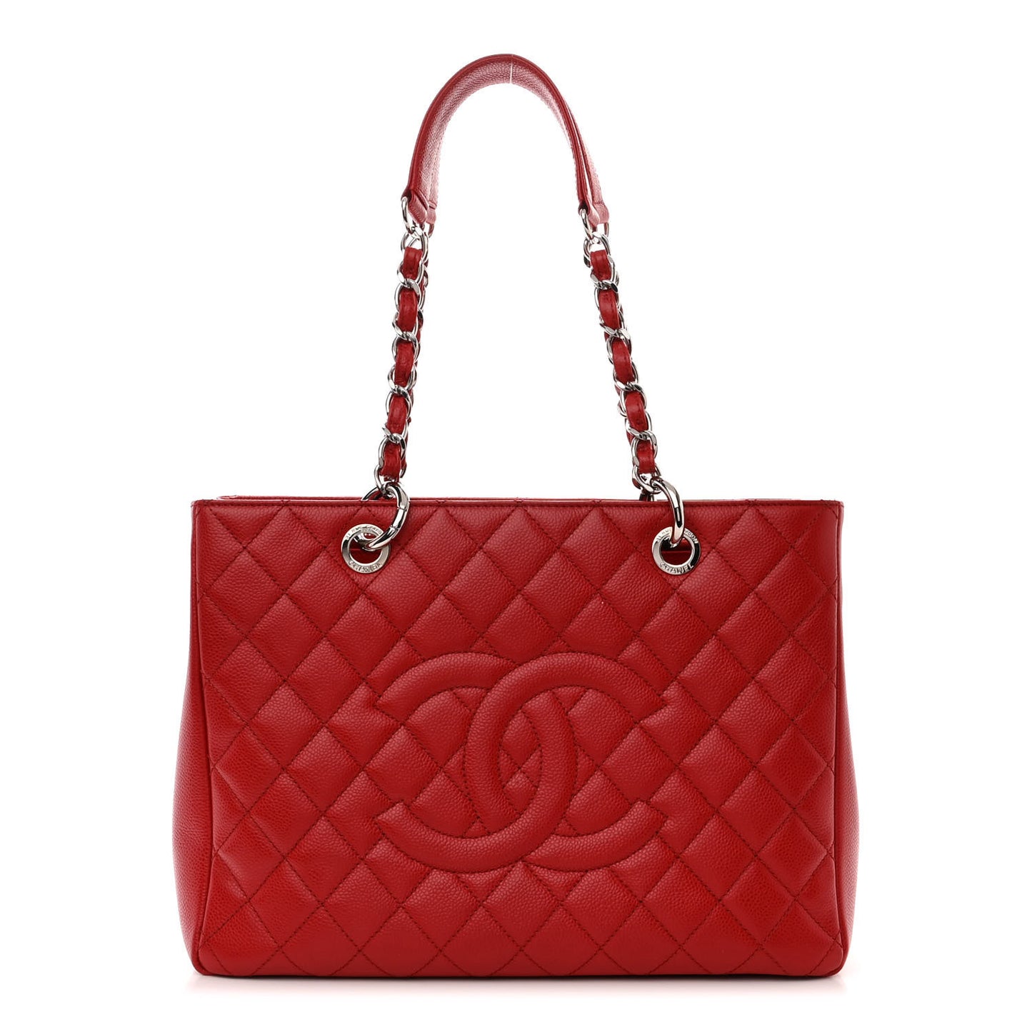 Caviar Quilted Grand Shopping Tote GST Red