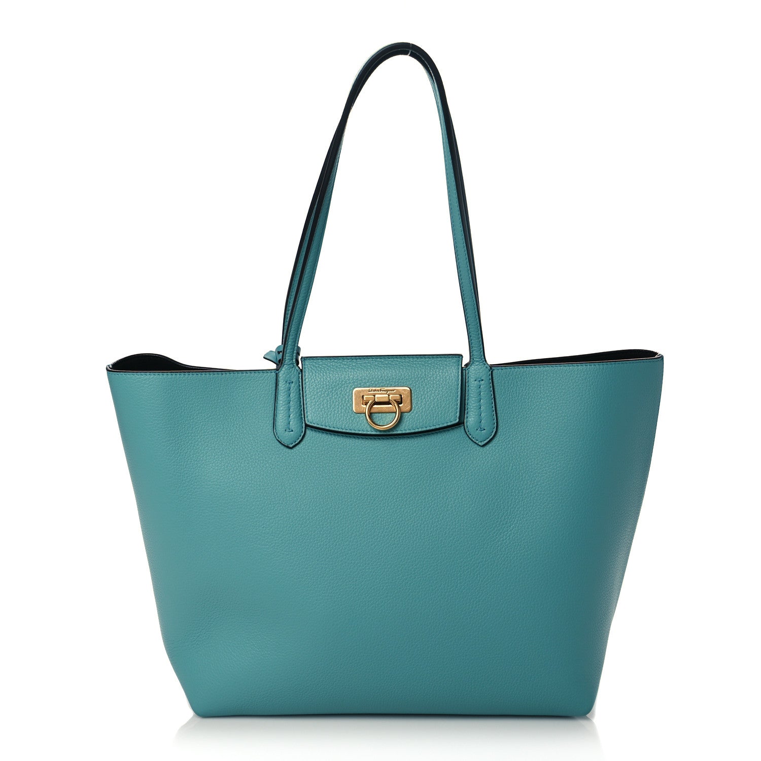 Salvatore Ferragamo Calfskin Travel Tote Tyrone Turquoise 3 of 11