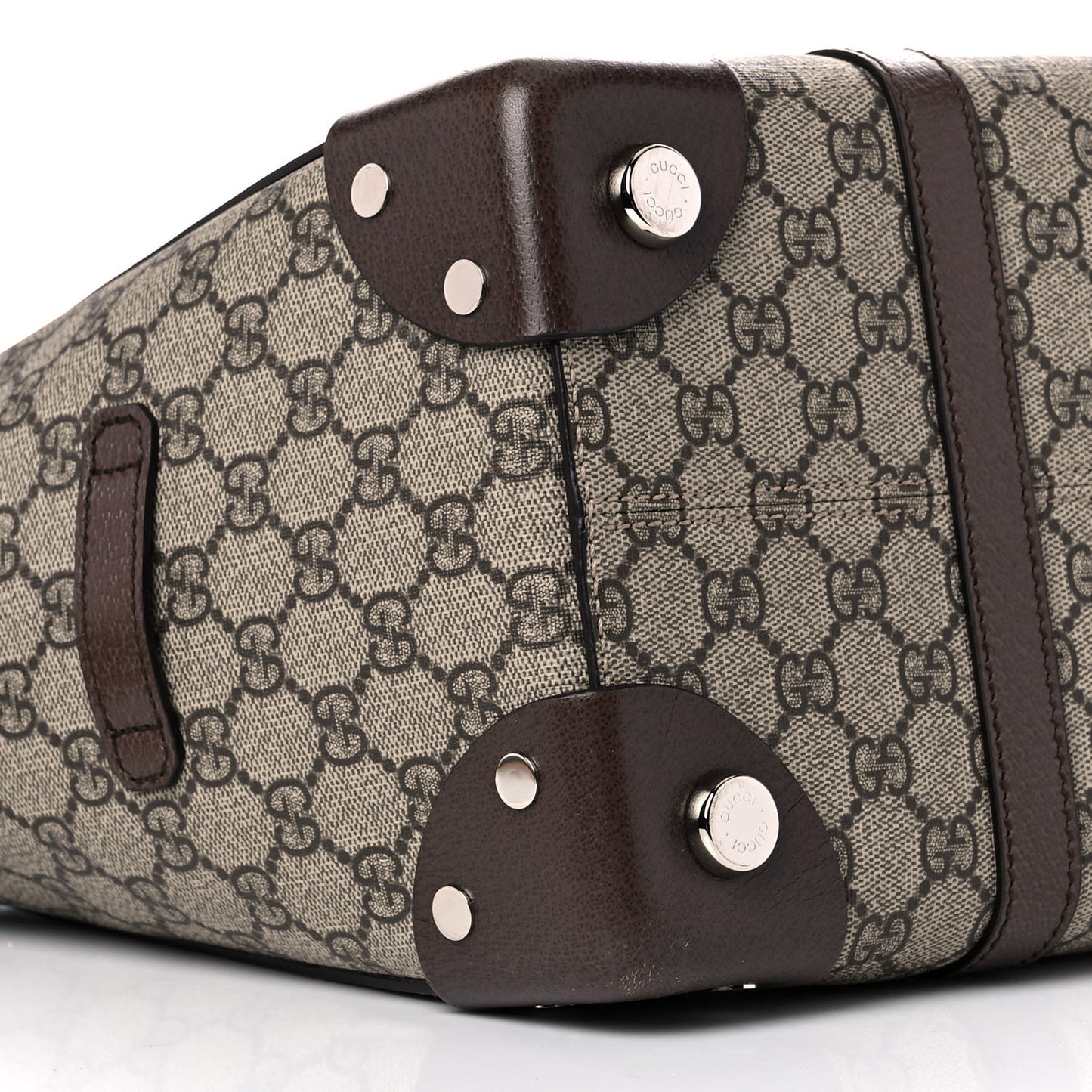 GG Supreme Monogram Textured Dollar Calfskin Medium Detail Tote Beige Ebony New Acero