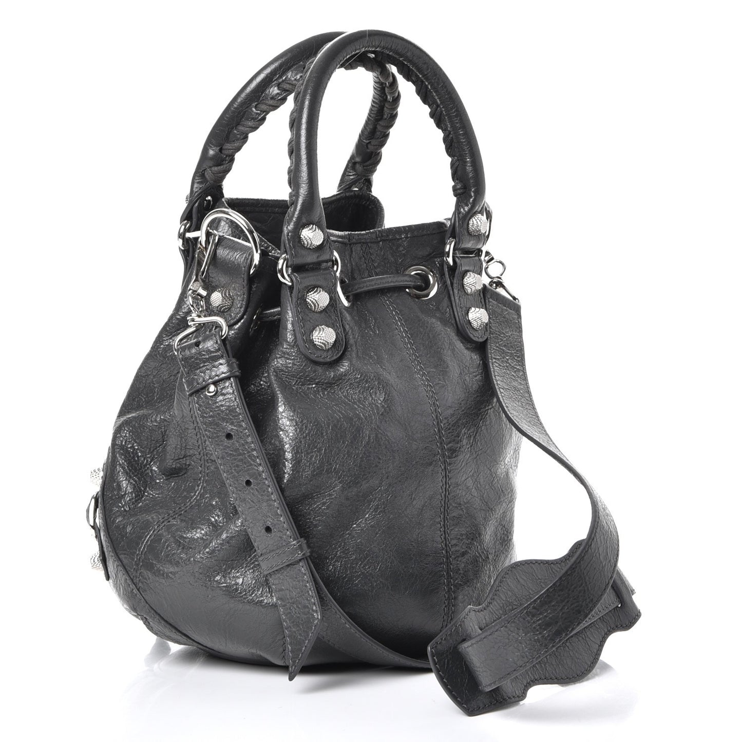 Agneau Giant 12 Silver Hardware Mini Pompon Gris Fossile