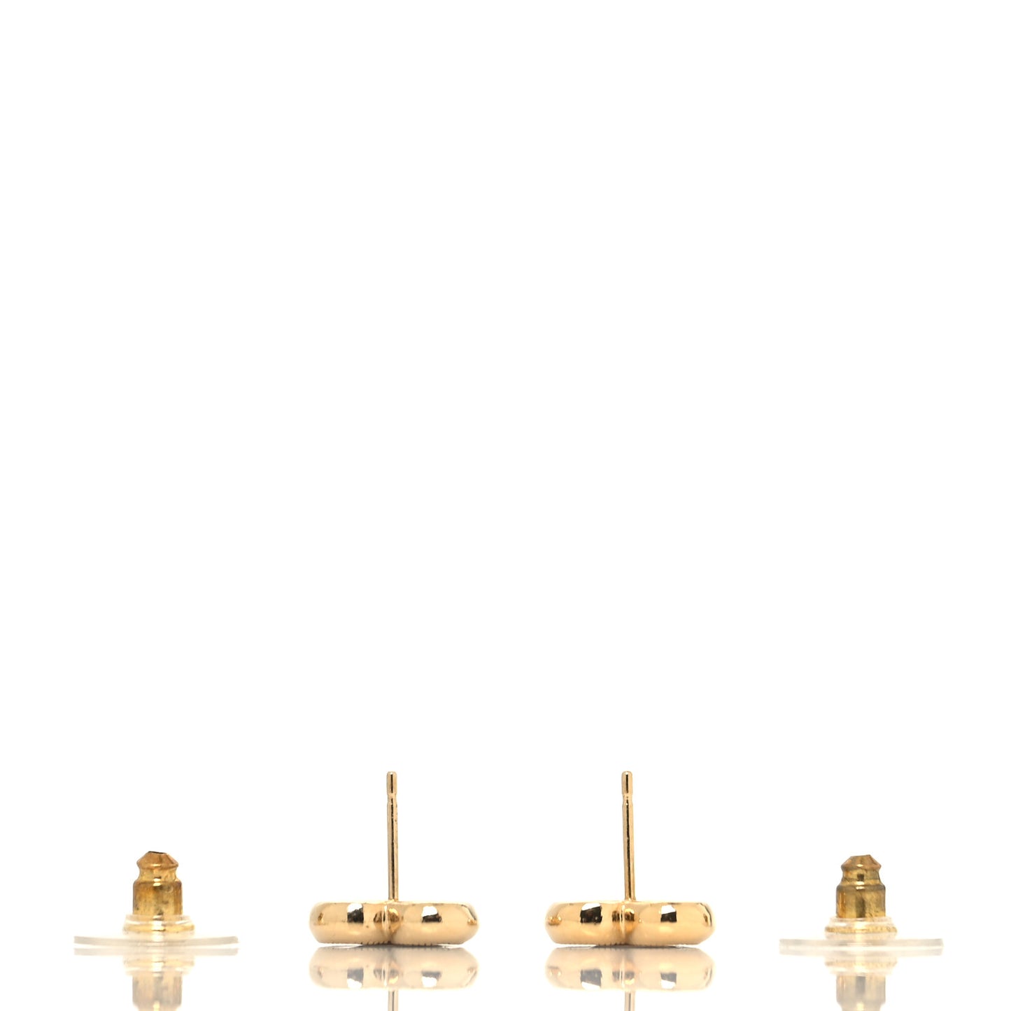 Metal CC Heart Earrings Gold Black