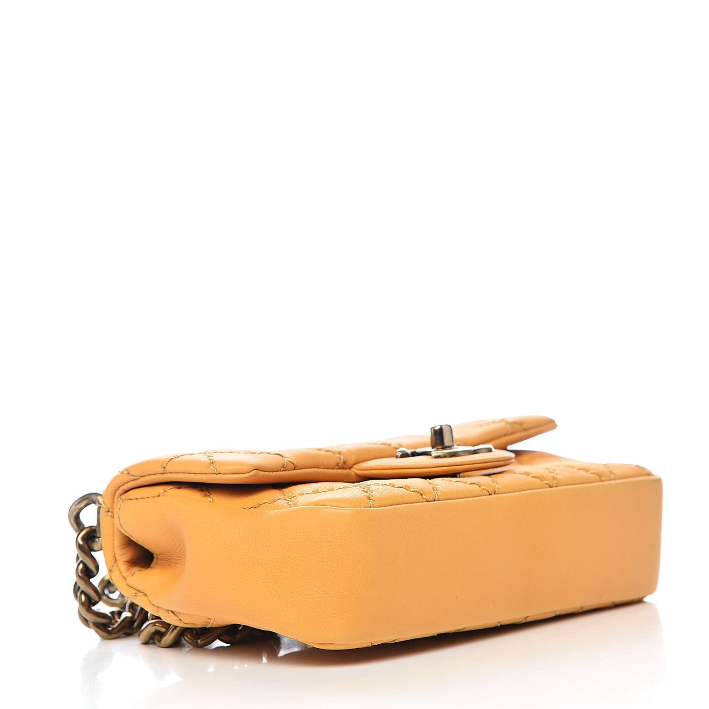 Calfskin Quilted Mini Urban Day Flap Yellow