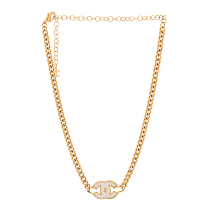 Chanel Metal Chain Link CC Choker Necklace Gold 3 of 5