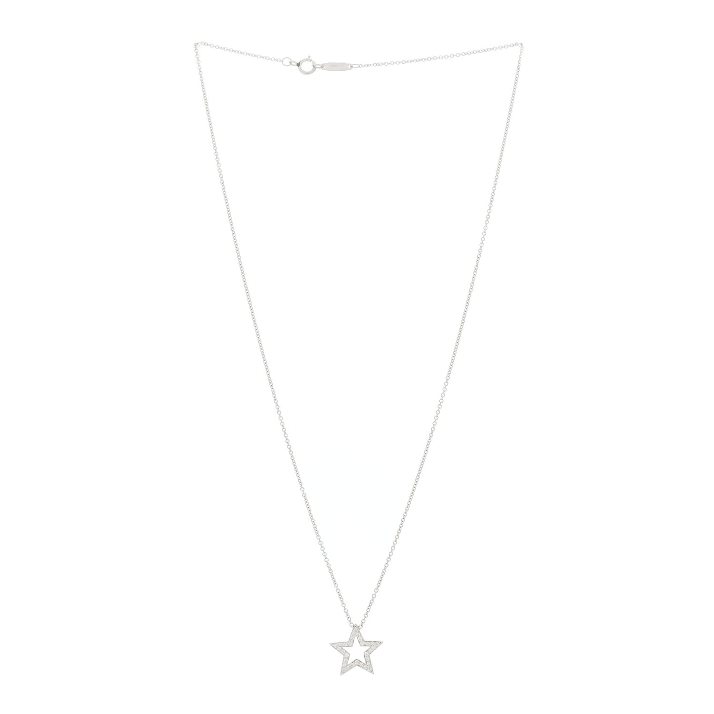 Platinum Diamond Star Pendant Necklace