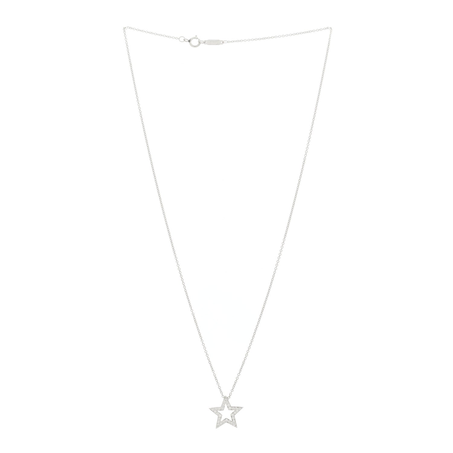 Tiffany Platinum Diamond Star Pendant Necklace 3 of 4