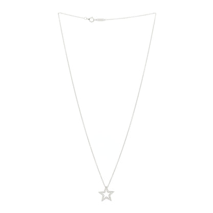 Tiffany Platinum Diamond Star Pendant Necklace 3 of 4