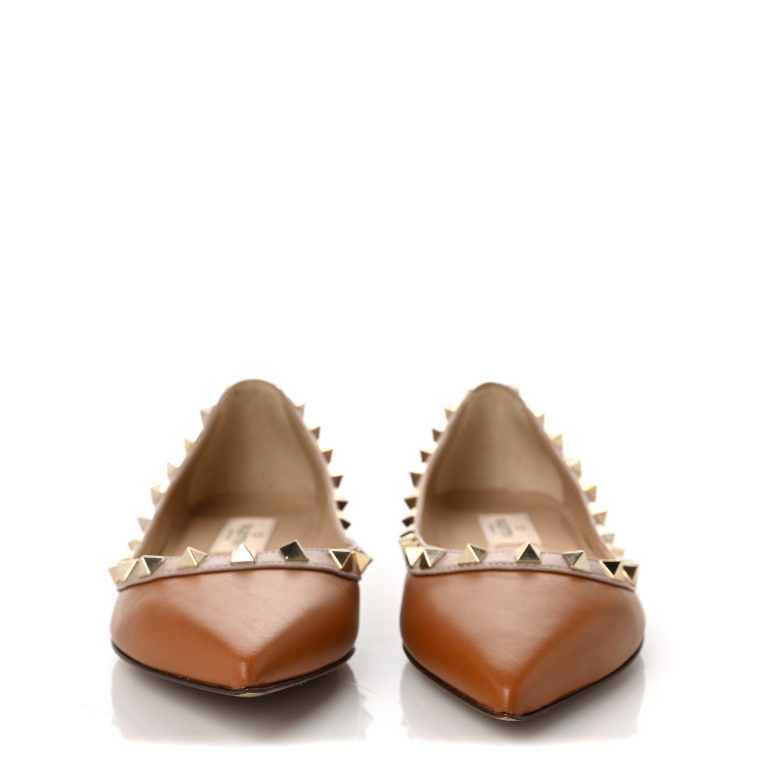 Valentino Garavani Calfskin Nappa Rockstud Ballerina Flats 36 Light Cuir Poudre 2 of 9