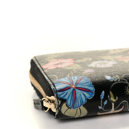 Gucci Shangai Calfskin Flora Knight Zip Around Wallet Black 7 of 8