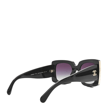 Chanel Acetate Rectangle Sunglasses 5435 Black 4 of 7