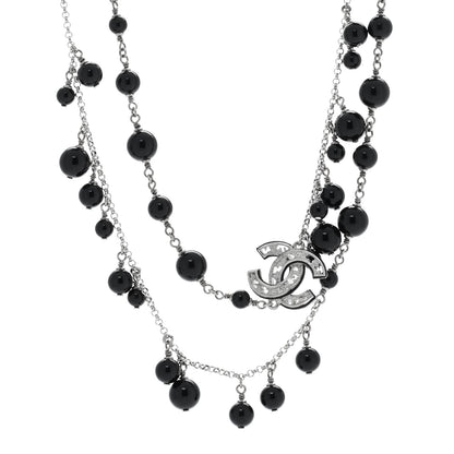 Chanel Ruthenium Beaded CC Long Necklace 1 of 5
