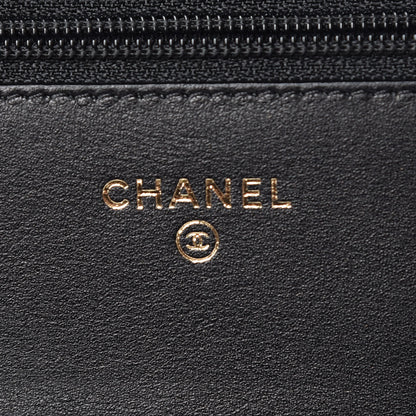 Chanel Velvet Pearl Diamond Embellished Wallet On Chain WOC Black 8 of 19