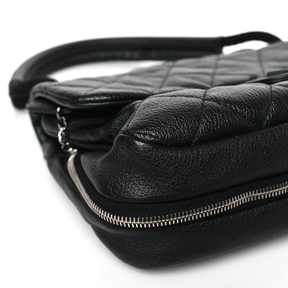 Chanel Calfskin Quilted Expandable Zip Flap Shoulder Bag Black 8 of 10