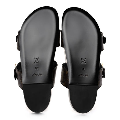 Louis Vuitton Monogram Bom Dia Mule Sandals 38 Black 5 of 8