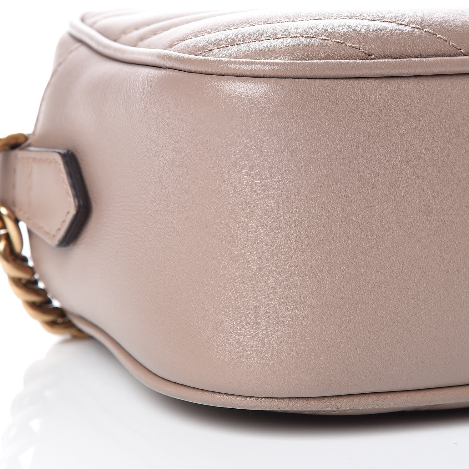 Gucci Calfskin Matelasse Small GG Marmont Chain Shoulder Bag Taupe 8 of 9