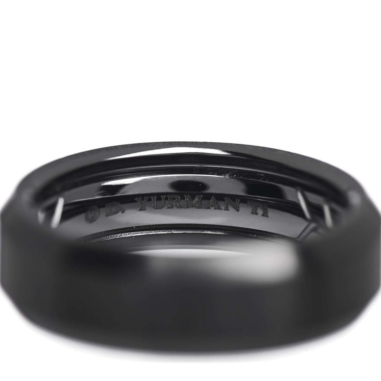 Black Titanium 6mm Beveled Band Ring 54 6.75