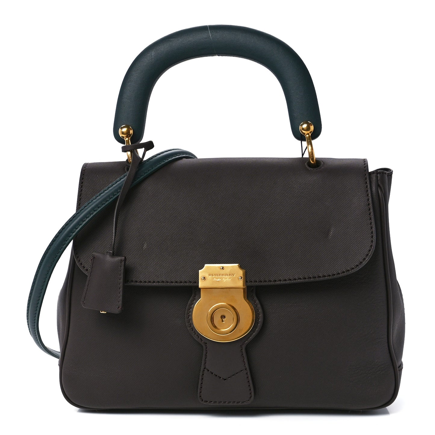 Trench Calfskin Medium DK88 Top Handle Bag Dark Chocolate