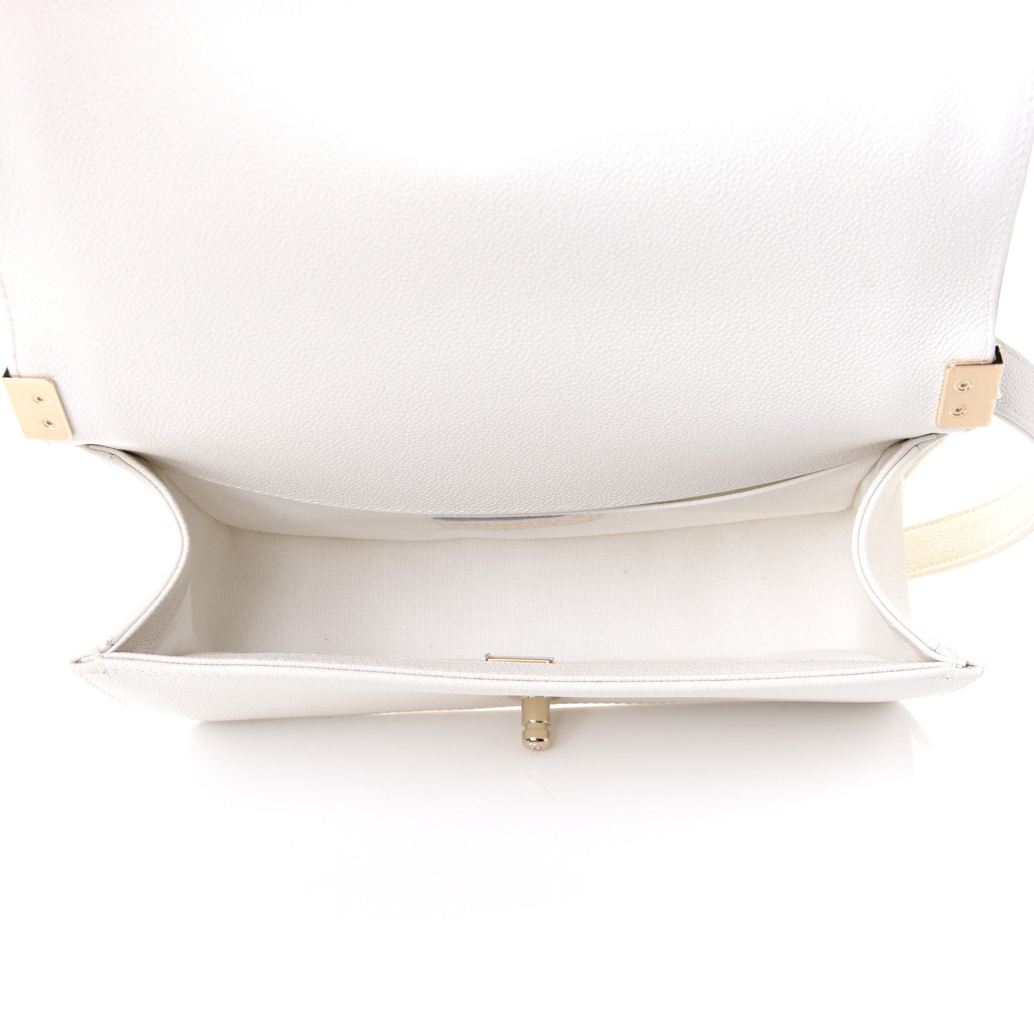 Chanel Caviar Quilted Medium Boy Flap White 8 of 10