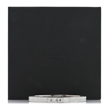 Hermes 18K White Gold Diamond PM Kelly Full Pave Bracelet LG 4 of 4