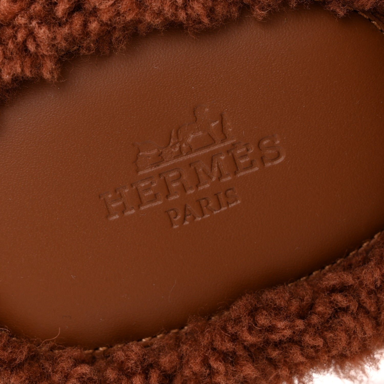 Hermes Woolskin Mens Izmir Sandals 41 Cognac 7 of 9