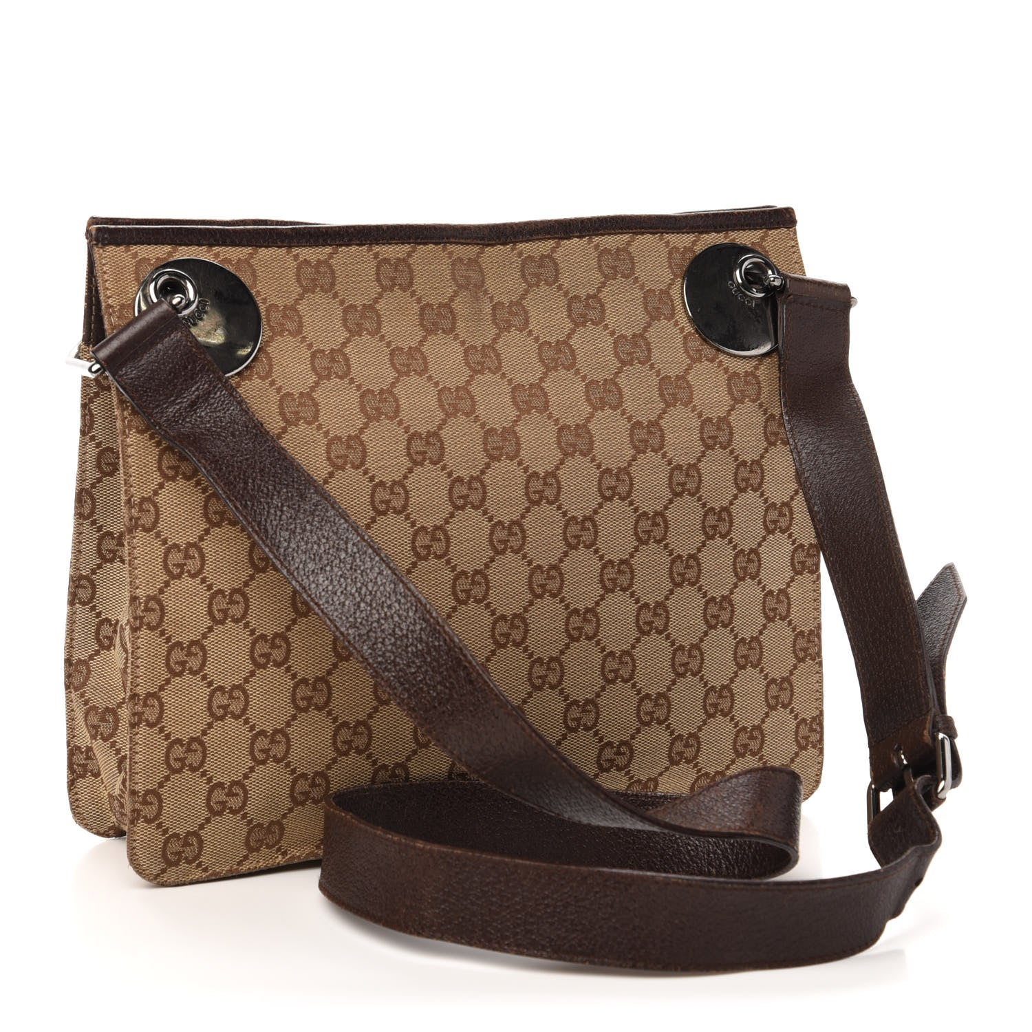 Gucci Monogram Eclipse Messenger Bag Dark Brown 3 of 13