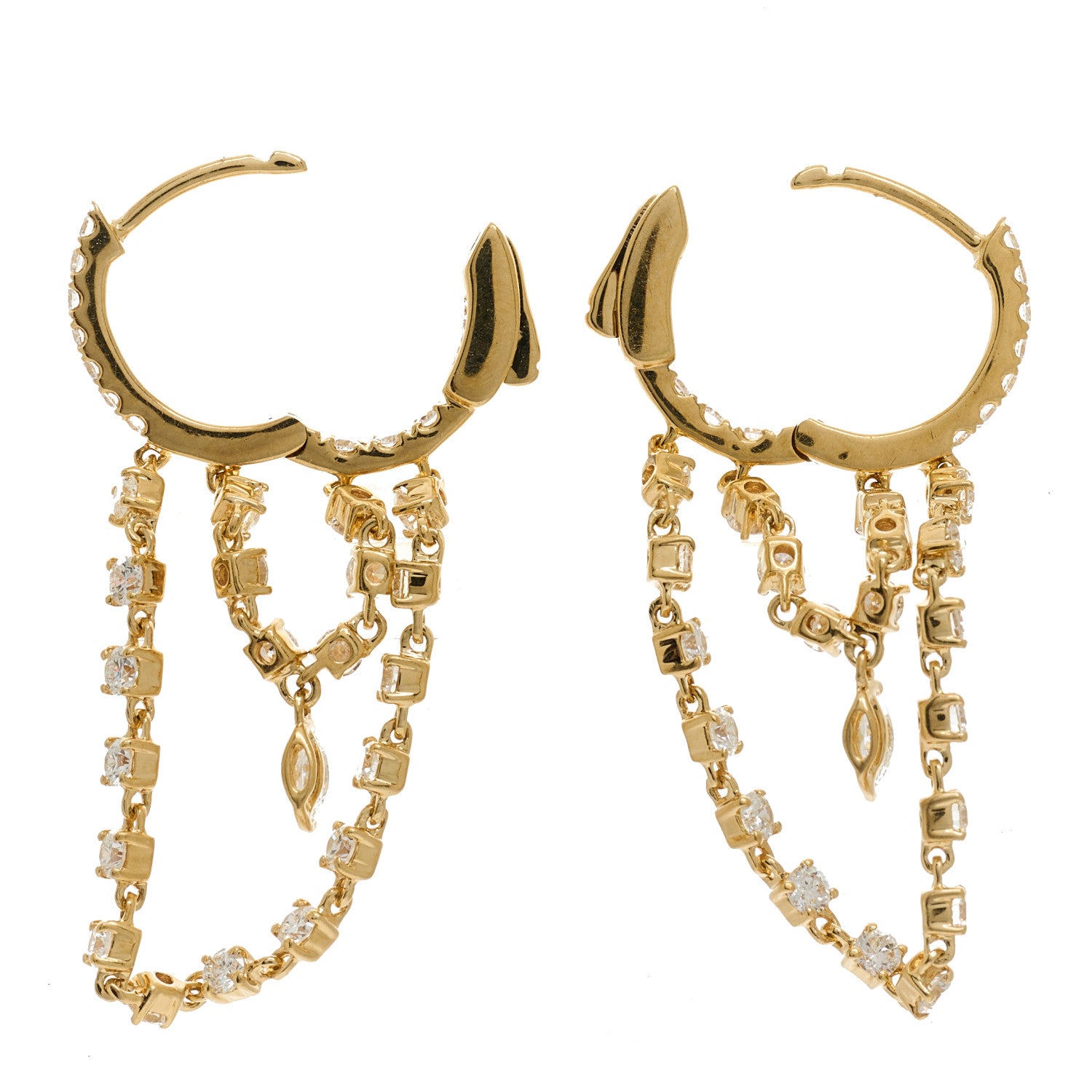 Anita Ko 18K Yellow Gold Diamond Sophia Huggie Earrings 3 of 5