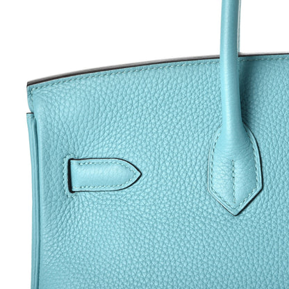 Hermes Taurillon Clemence Birkin 35 Bleu Atoll 12 of 36