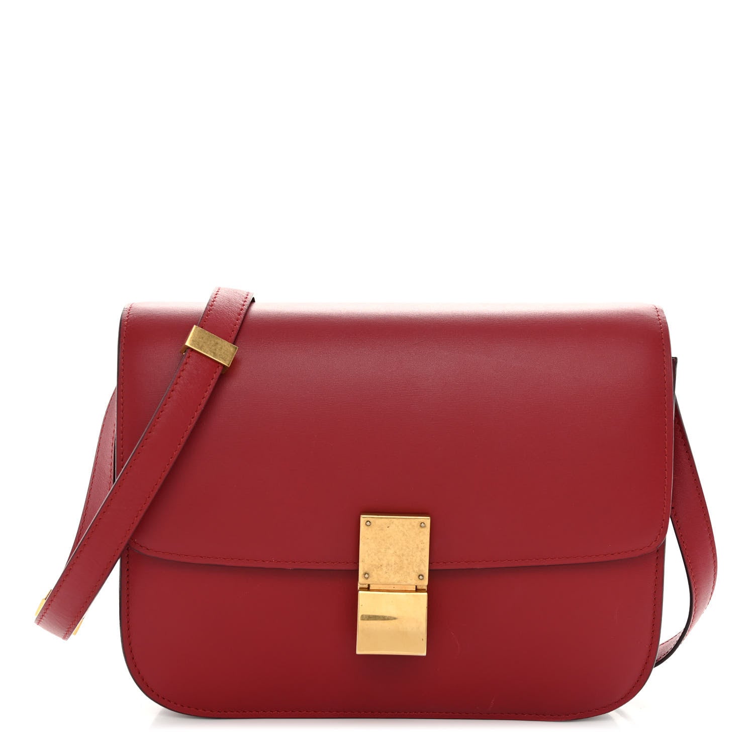 Celine Box Calfskin Medium Classic Box Flap Bag Dark Brick 1 of 10