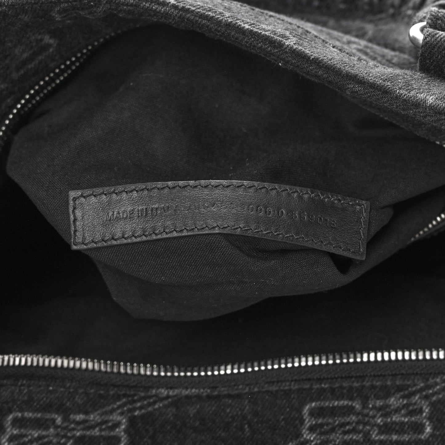 Washed Denim BB Monogram Neo Cagole City Handbag Black