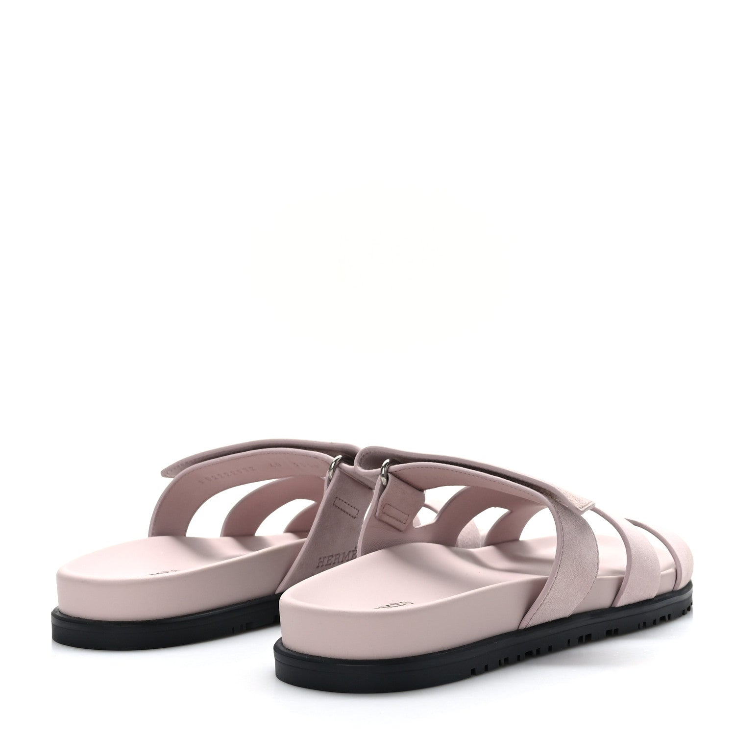 Hermes Suede Goatskin Womens Chypre Sandals 40 Rose Porcelaine 4 of 8