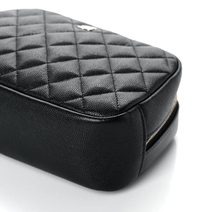 Chanel Caviar Quilted Curvy Pouch Cosmetic Case Black 10 of 11