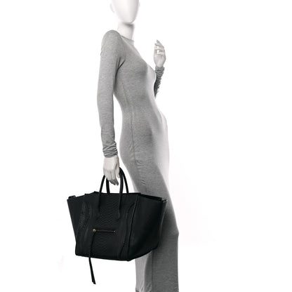 Celine Snakeskin Medium Phantom Luggage Black 2 of 13