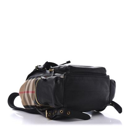 Burberry Derby Calfskin Canvas Mega Check Medium Rucksack Backpack Black 3 of 8