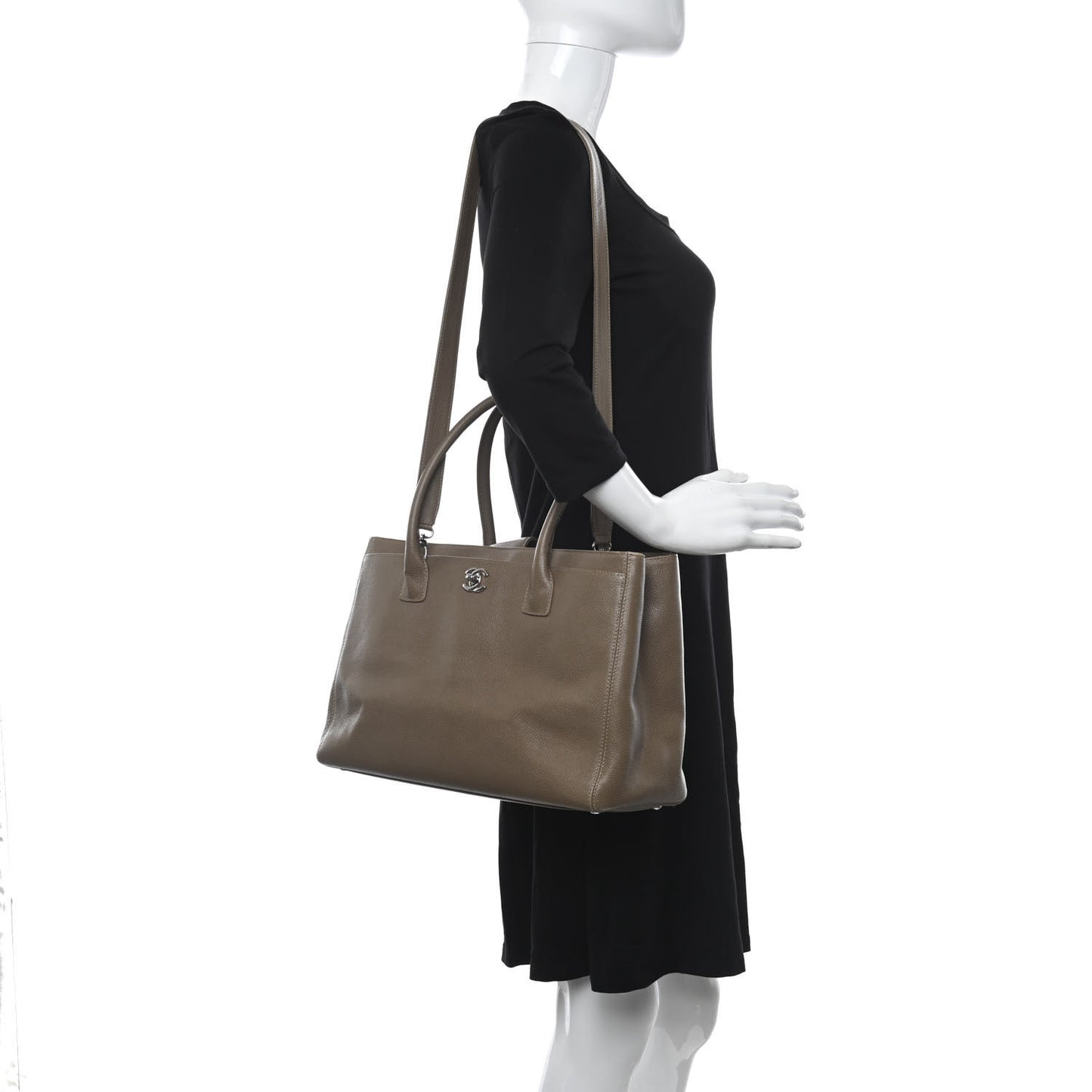 Calfskin Cerf Executive Shopper Tote Beige