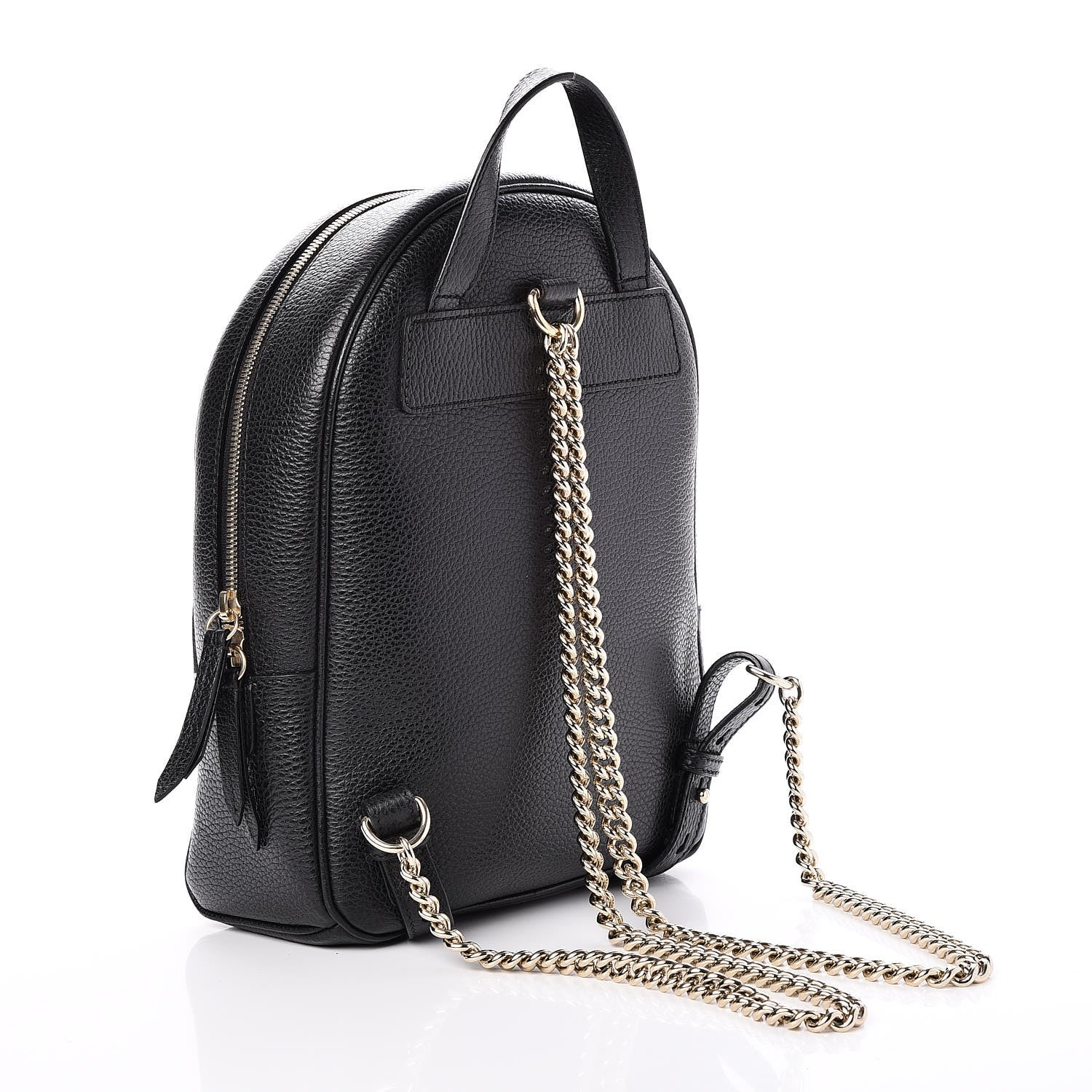Gucci Pebbled Calfskin Soho Chain Backpack Black 4 of 8