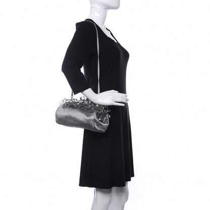 Prada Satin Crystal Clutch Grafite 2 of 13