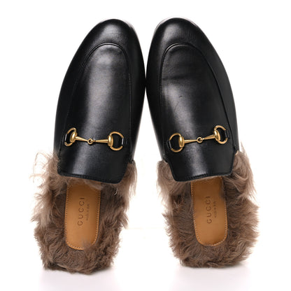 Gucci Calfskin Fur Womens Princetown Slippers 40 Black 2 of 10