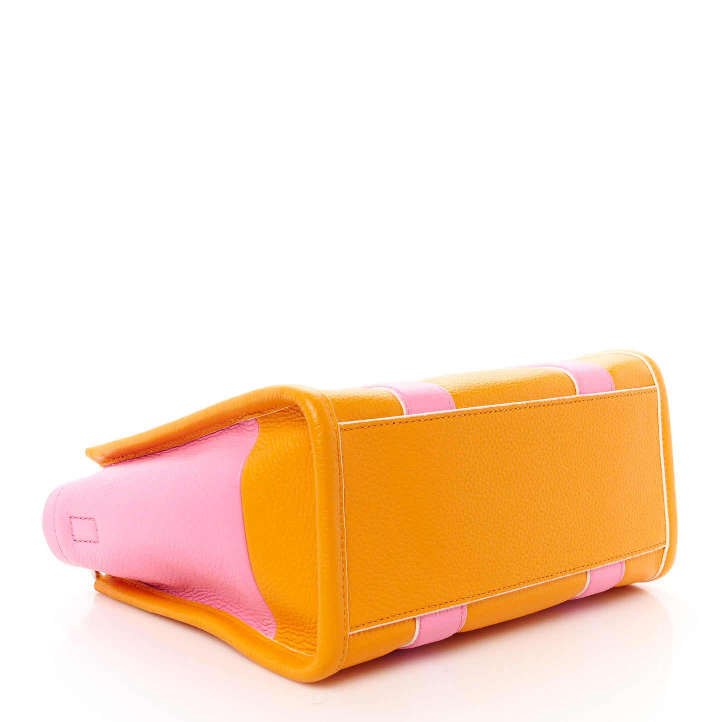 Grained Calfskin Small The Tote Bag Pink Orange