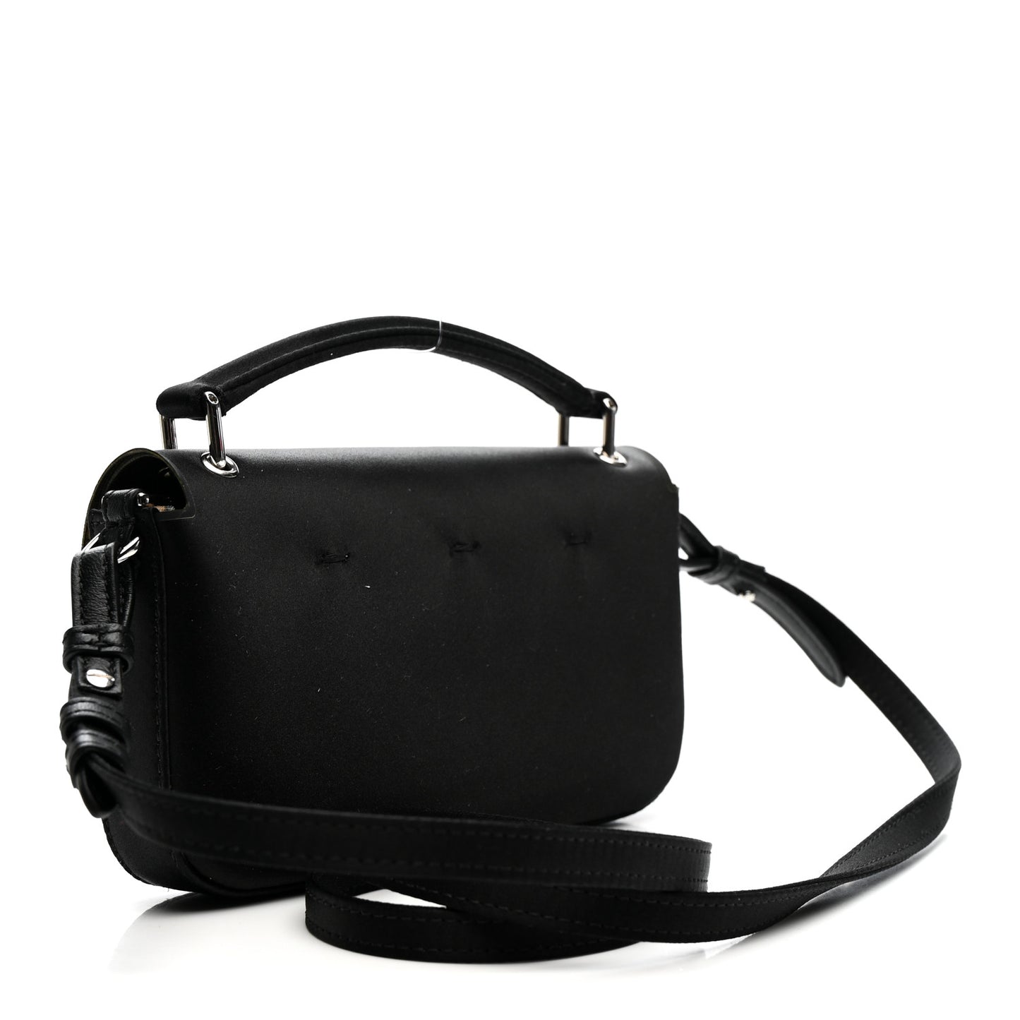 Silk Satin Phone Baguette Black