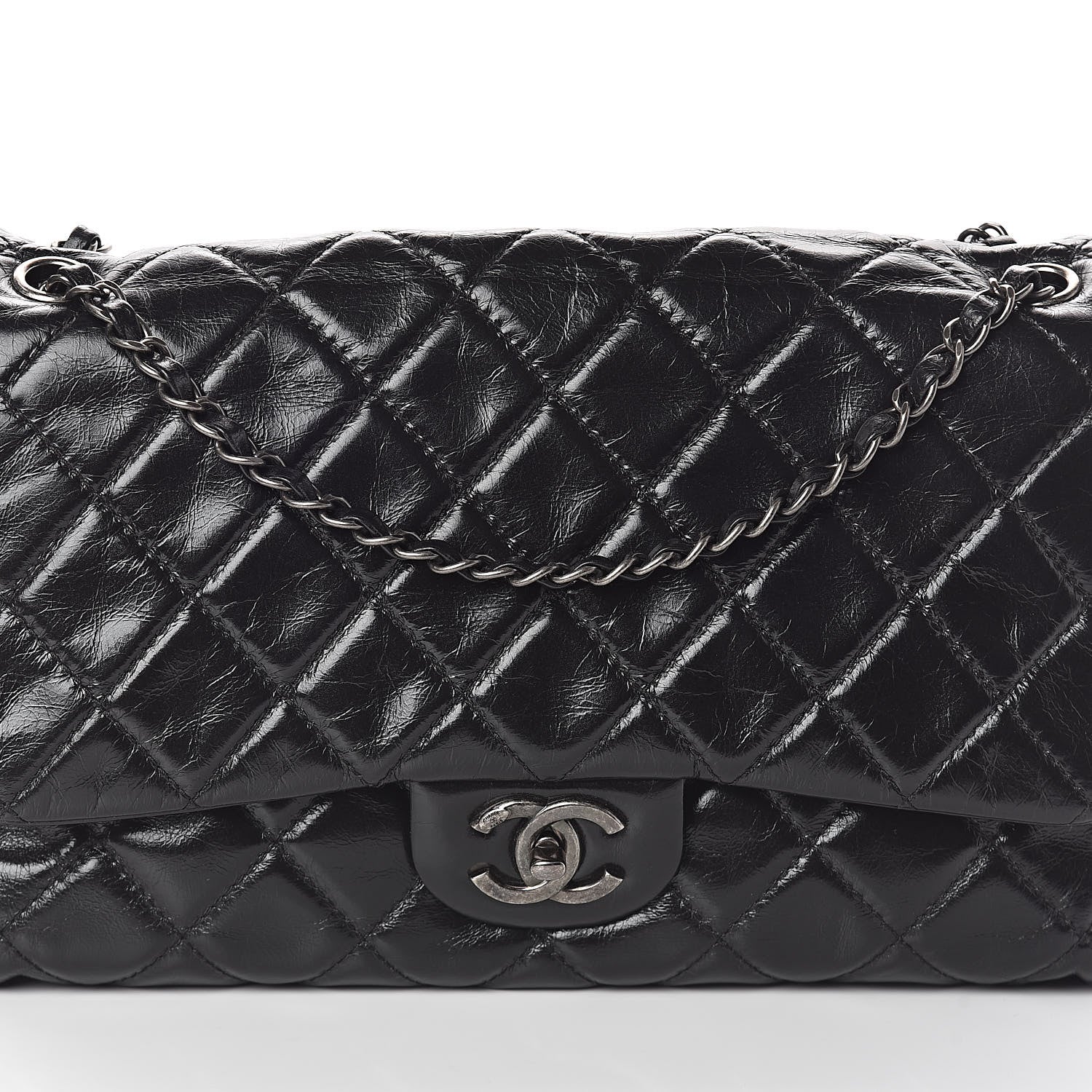 Chanel Glazed Calfskin Quilted Large Coco Soft Flap Black 8 of 10