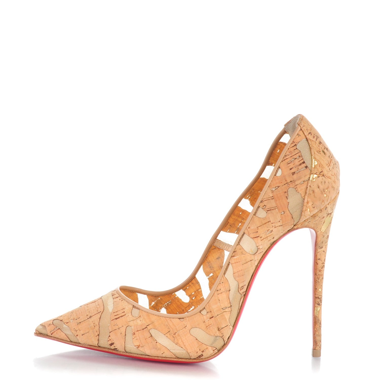 Christian Louboutin So Kate 120 Cork Devore Pumps 38 Noisette 1 of 9