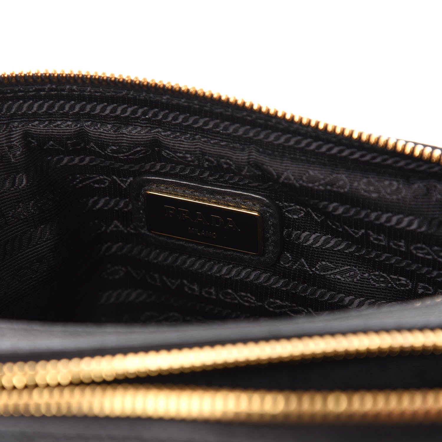 Prada Vitello Daino Medium Double Zip Shoulder Bag Black 8 of 9