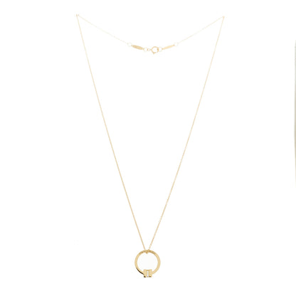 Tiffany 18K Yellow Gold Diamond Tiffany T Baguette Pendant Necklace 3 of 5
