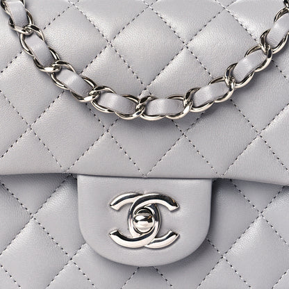 Chanel Lambskin Quilted Mini Square Flap Light Grey 8 of 11