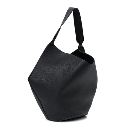 Khaite Pebbled Sport Calfskin Medium Lotus Tote Black 3 of 10
