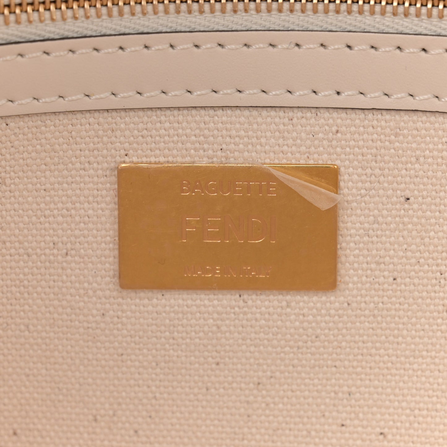Canvas Vitello Seta FF Multicolor Embroidered Baguette Grezzo Multicolor Latte