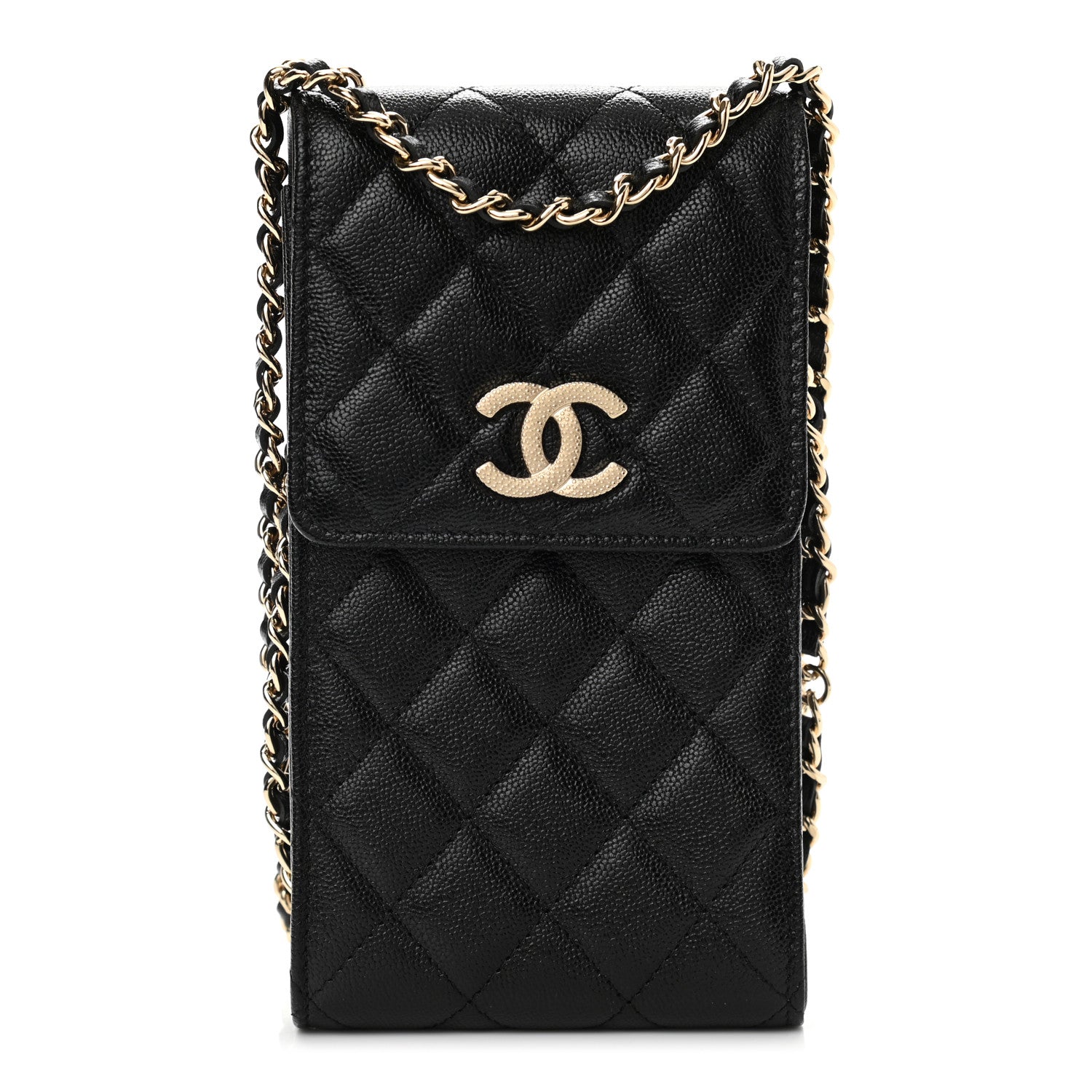 Chanel Caviar Quilted CC Airpods Pro and Phone Case With Chain Black 2 of 12